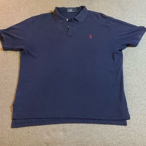 Ralph Lauren Polo Shirt in Deep Blue with Red Logo